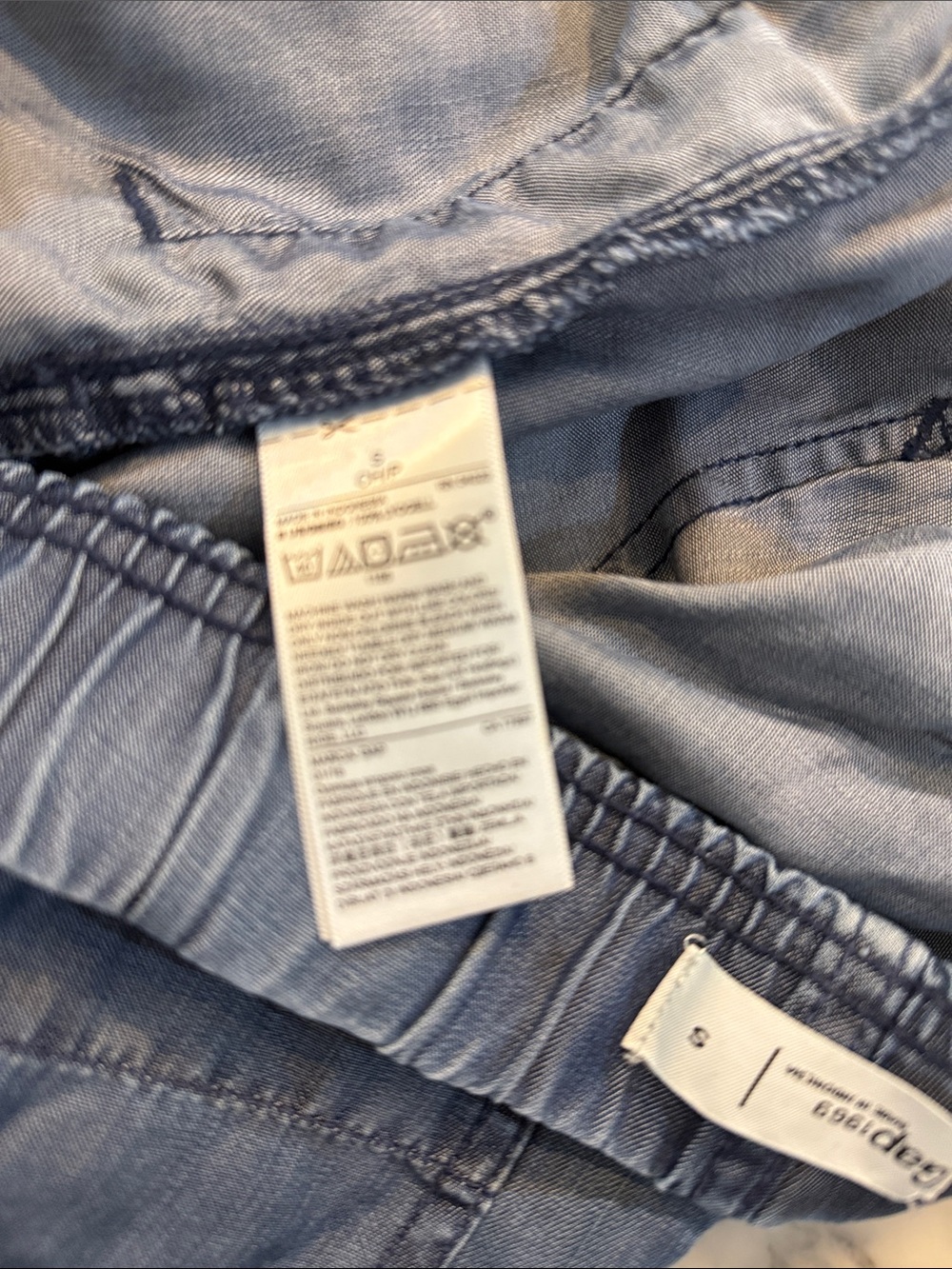 Light Blue Drawstring Denim-Style Joggers - Picture 6 of 6